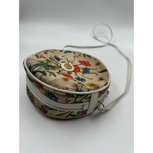 Authentic Vintage Gucci Floral Multicolor Canteen Crossbody Bag - Picture 9 of 11